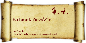 Halpert Arzén névjegykártya